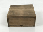 Japanese Wooden Lidded Storage Storage Box Inside 9.6x9.5x3.5cm Brown X172