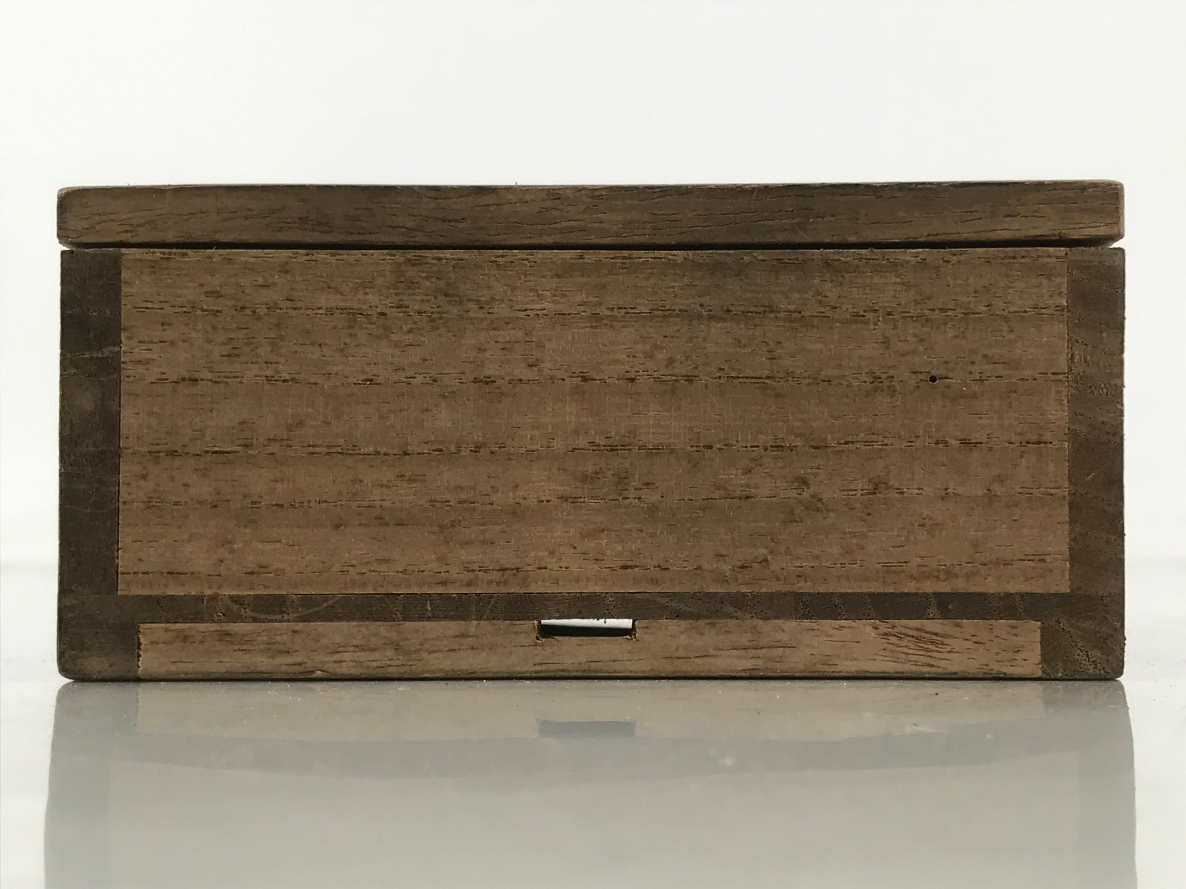 Japanese Wooden Lidded Storage Storage Box Inside 9.6x9.5x3.5cm Brown X172