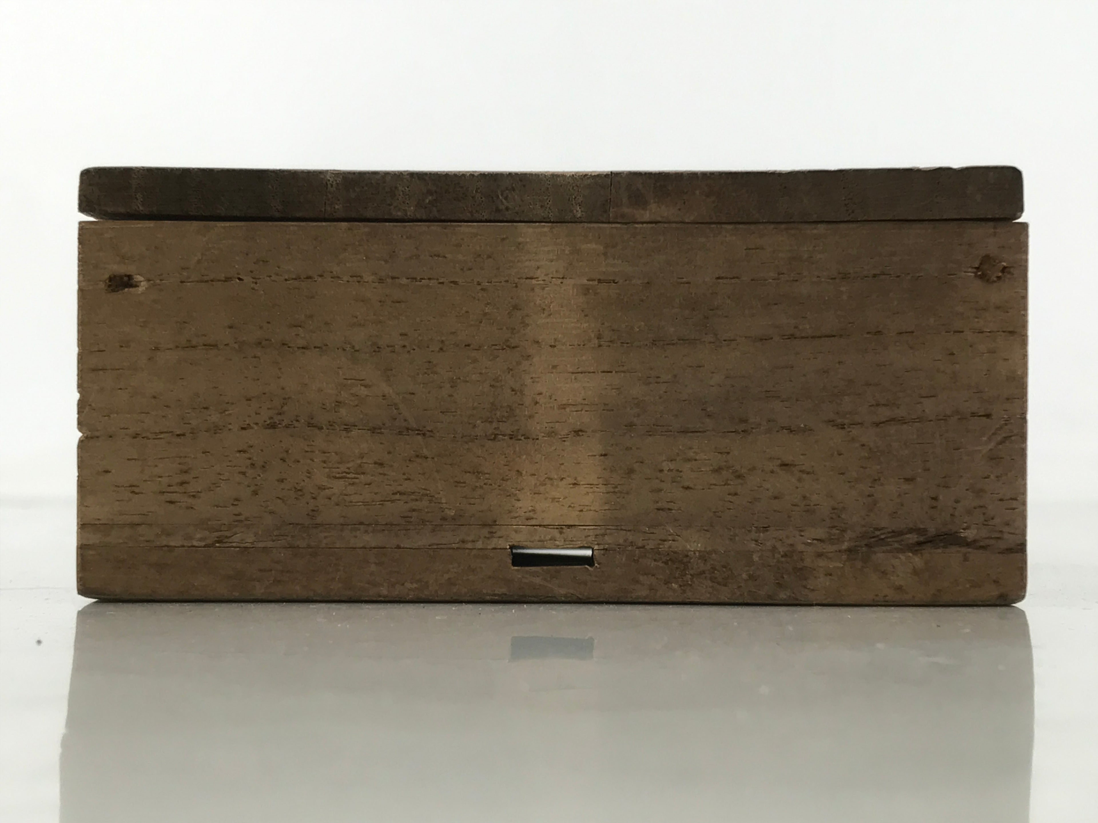 Japanese Wooden Lidded Storage Storage Box Inside 9.6x9.5x3.5cm Brown X172
