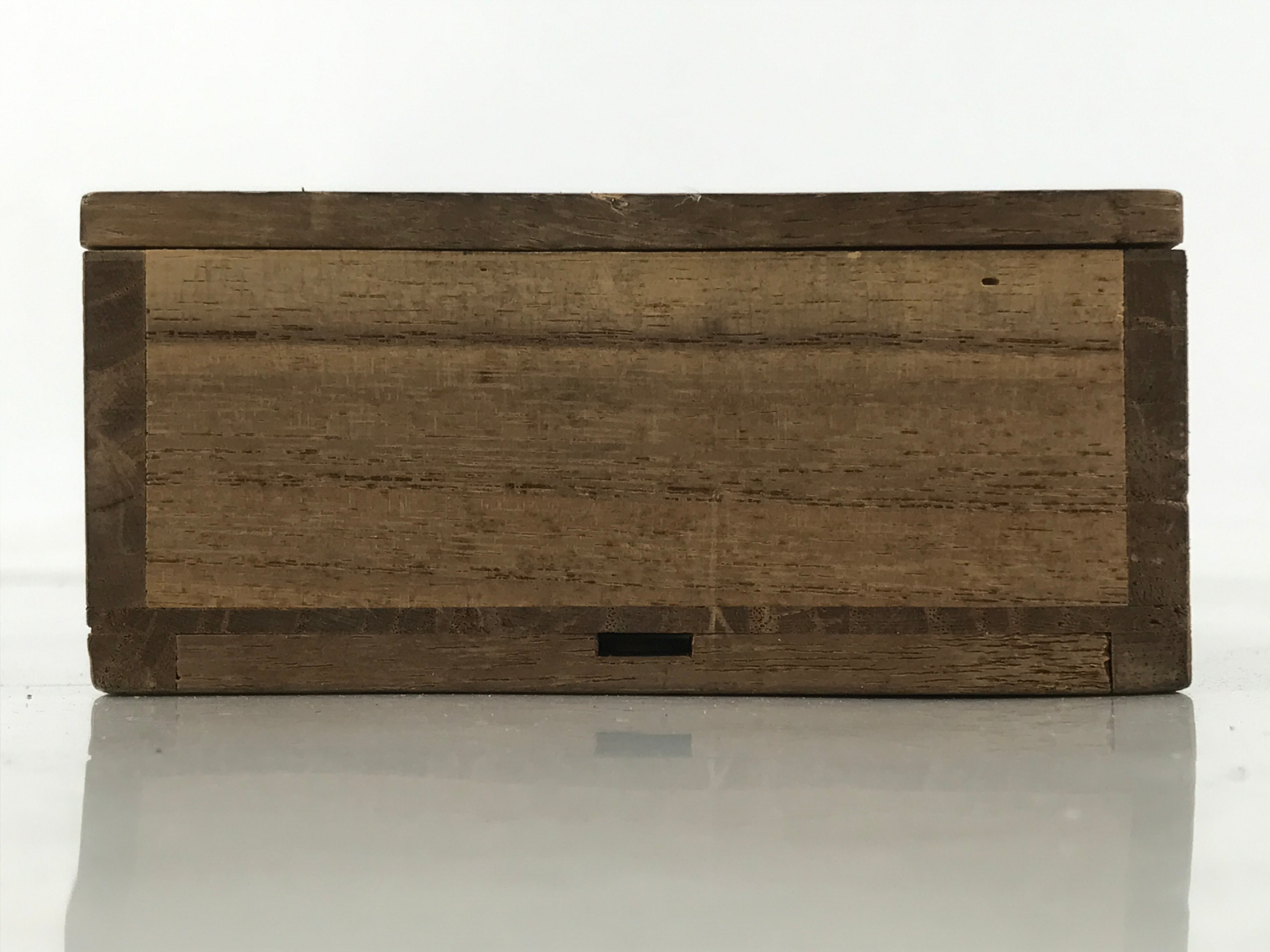 Japanese Wooden Lidded Storage Storage Box Inside 9.6x9.5x3.5cm Brown X172