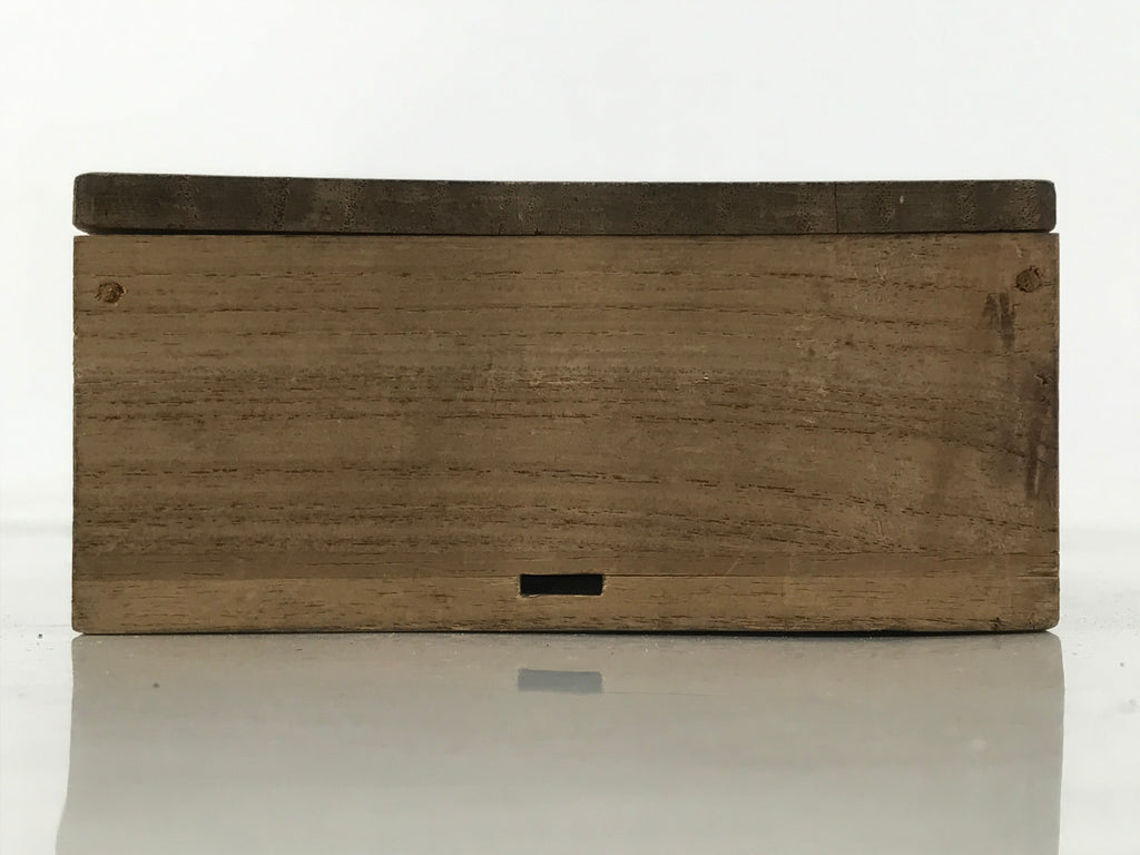 Japanese Wooden Lidded Storage Storage Box Inside 9.6x9.5x3.5cm Brown X172