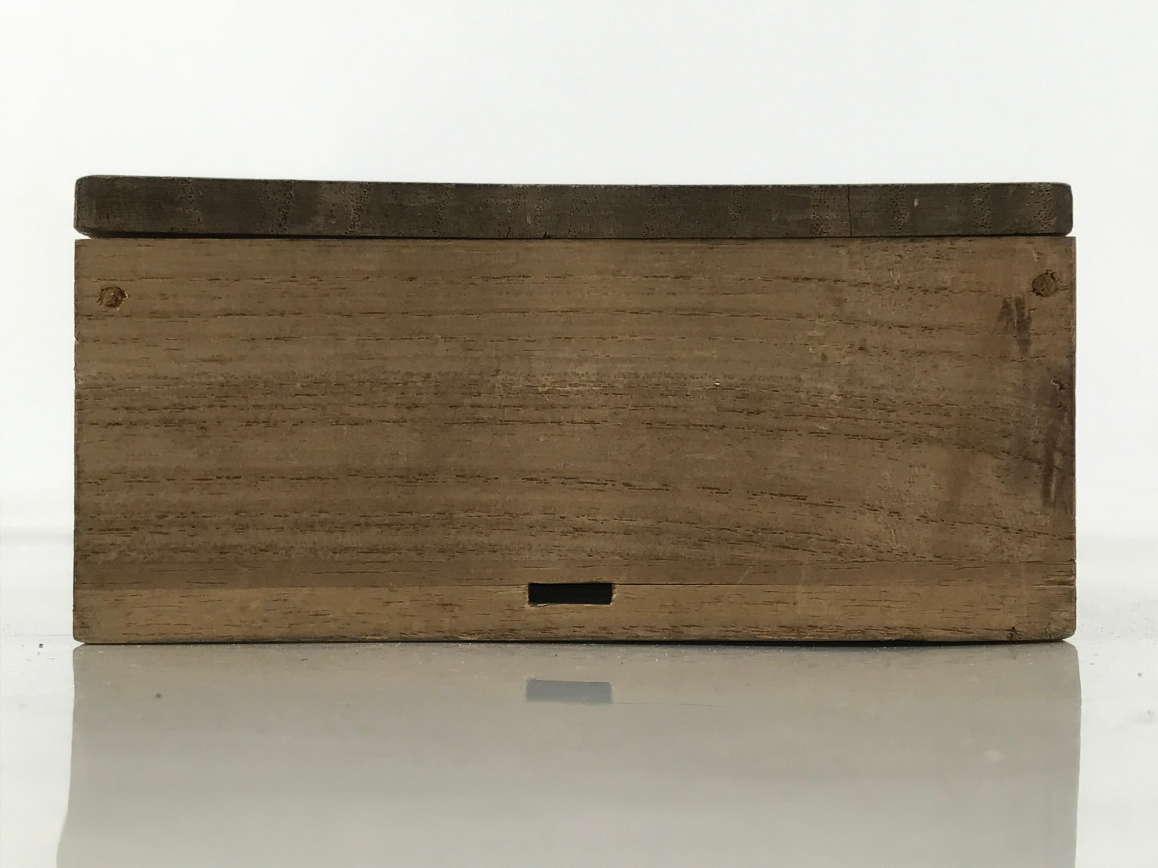 Japanese Wooden Lidded Storage Storage Box Inside 9.6x9.5x3.5cm Brown X172