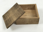 Japanese Wooden Lidded Storage Storage Box Inside 9.6x9.5x3.5cm Brown X172
