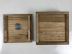 Japanese Wooden Lidded Storage Storage Box Inside 9.6x9.5x3.5cm Brown X172