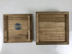 Japanese Wooden Lidded Storage Storage Box Inside 9.6x9.5x3.5cm Brown X172