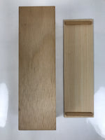 Japanese Wooden Lidded Tea Cup Set Storage Box Inside 35.4x9.6x9.5cm Brown X183