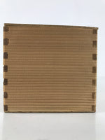 Japanese Wooden Lidded Tea Cup Set Storage Box Inside 35.4x9.6x9.5cm Brown X183