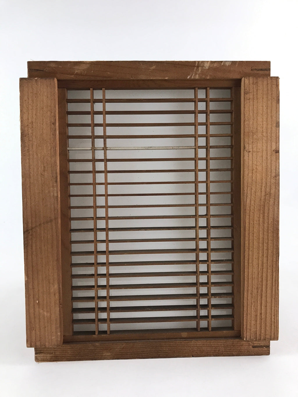 Japanese Wooden Light Shade Light Fixture Vtg Cube Window Pane Shoji JK556