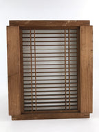 Japanese Wooden Light Shade Light Fixture Vtg Cube Window Pane Shoji JK556