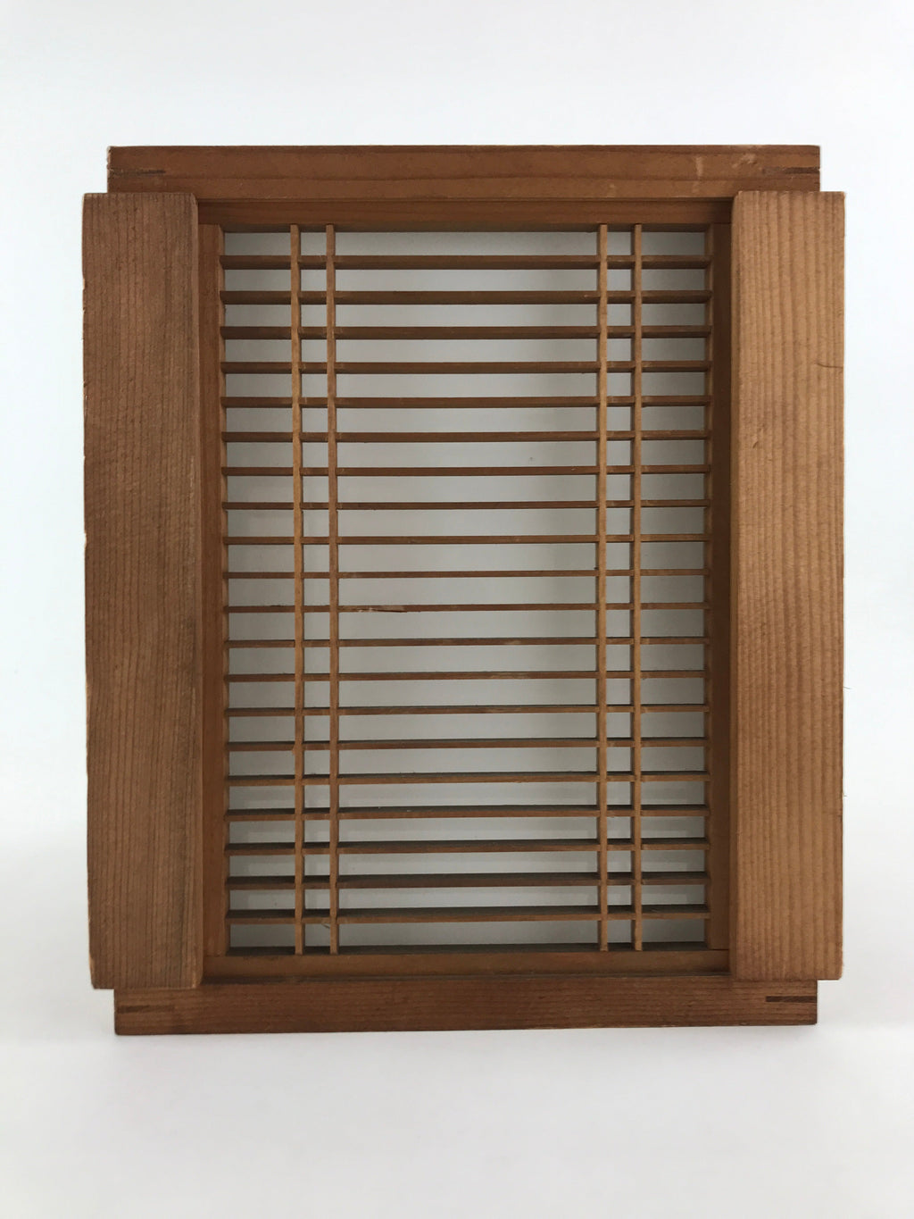 Japanese Wooden Light Shade Light Fixture Vtg Cube Window Pane Shoji JK556