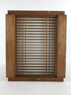 Japanese Wooden Light Shade Light Fixture Vtg Cube Window Pane Shoji JK556