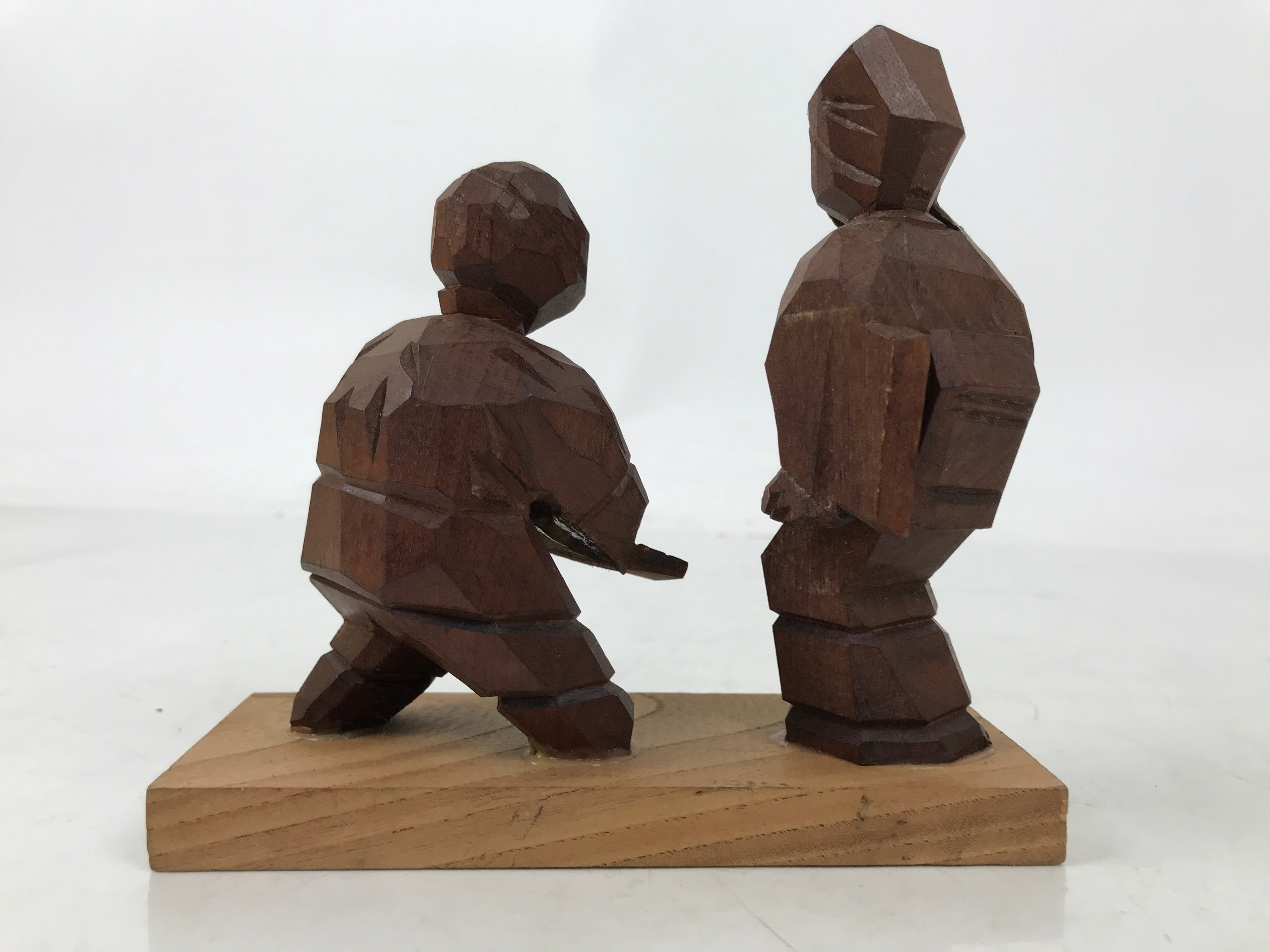 Japanese Wooden Loach Fish Scooping Figurine Statue Vtg Souvenir Folk Craft ST70