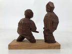 Japanese Wooden Loach Fish Scooping Figurine Statue Vtg Souvenir Folk Craft ST70