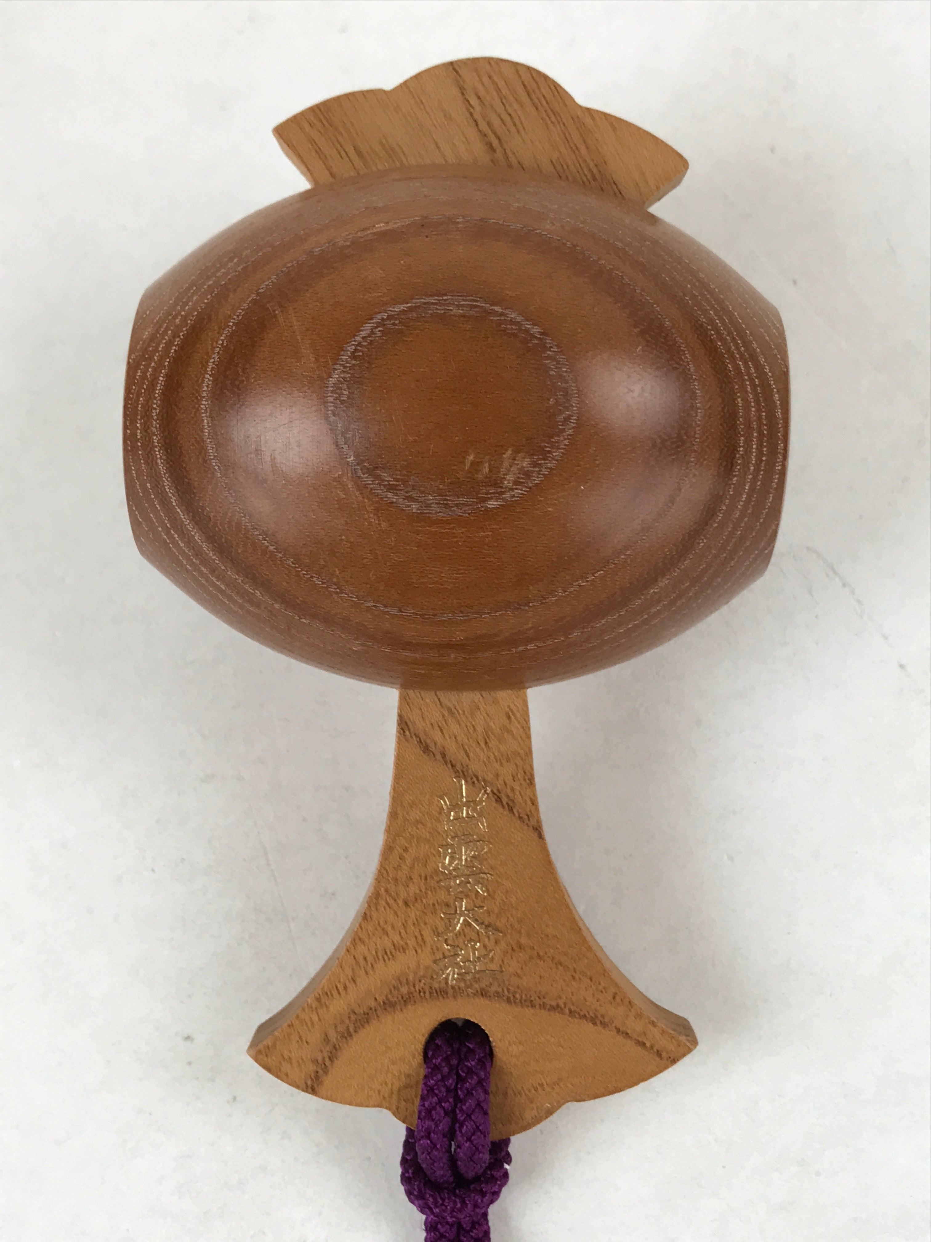 Japanese Wooden Lucky Hammer Vtg Izumo Taisha Charm Purple Tassel JK655