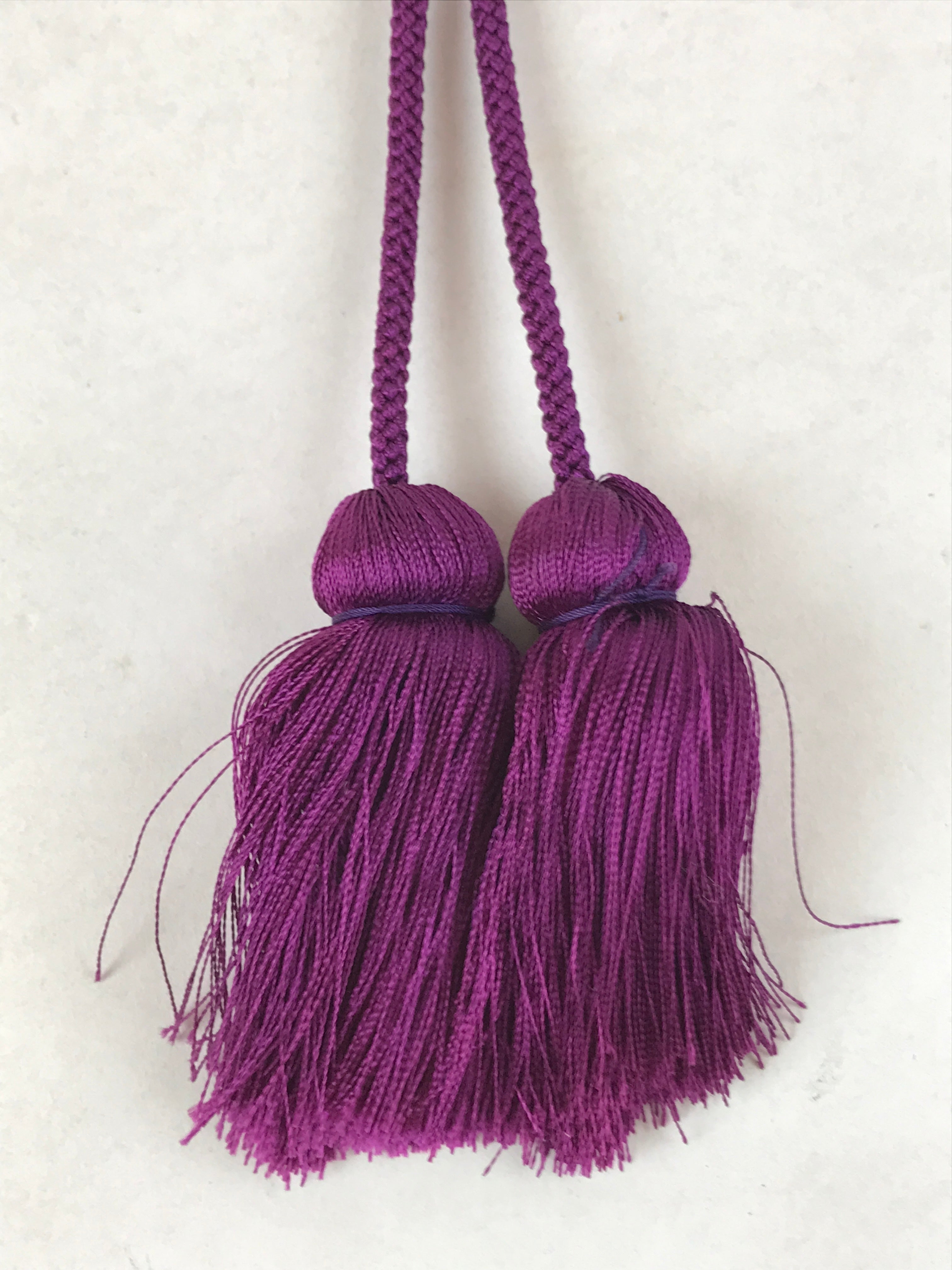 Japanese Wooden Lucky Hammer Vtg Izumo Taisha Charm Purple Tassel JK655