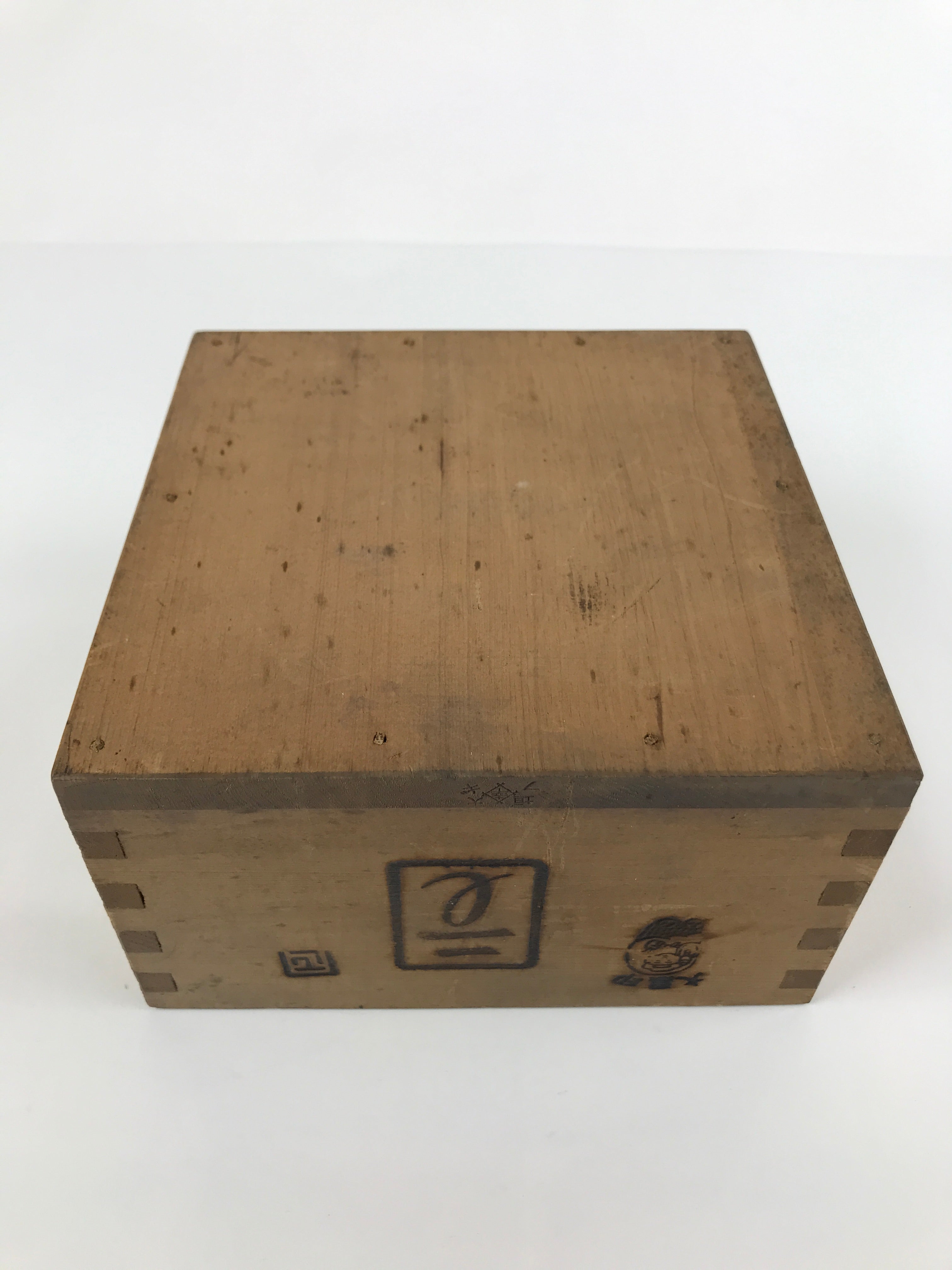 Japanese Wooden Masu Rice Cup Inside 15x15x8.5cm Vtg Masu Setsubun Festival X93