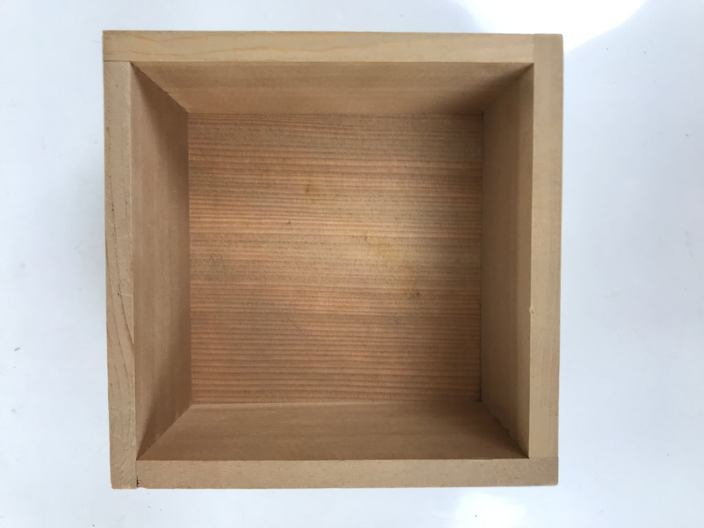 Japanese Wooden Measuring Cup Vtg Masu Decoration Square Box Blank Thick X215