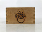 Japanese Wooden Measuring Cup Vtg Masu Decoration Temple Brand Kanji Fukuju X214