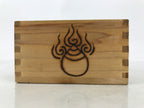Japanese Wooden Measuring Cup Vtg Masu Decoration Temple Brand Kanji Fukuju X214