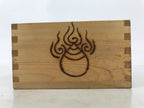 Japanese Wooden Measuring Cup Vtg Masu Decoration Temple Brand Kanji Fukuju X216