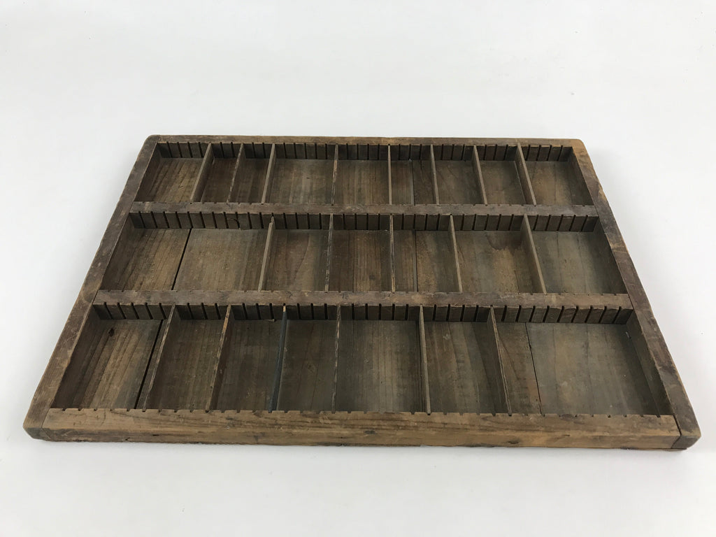 Japanese Wooden Metal Stamp Storage Tray Vtg Organizer Inside 42.5x30.5x2cm X54