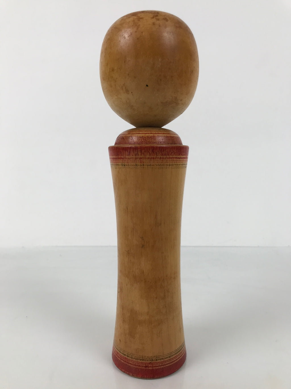 Japanese Wooden Naruko Kokeshi Doll Vtg Black Red Brown Traditional Craft KF763