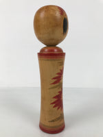 Japanese Wooden Naruko Kokeshi Doll Vtg Black Red Brown Traditional Craft KF763