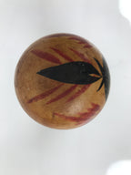 Japanese Wooden Naruko Kokeshi Doll Vtg Black Red Brown Traditional Craft KF763