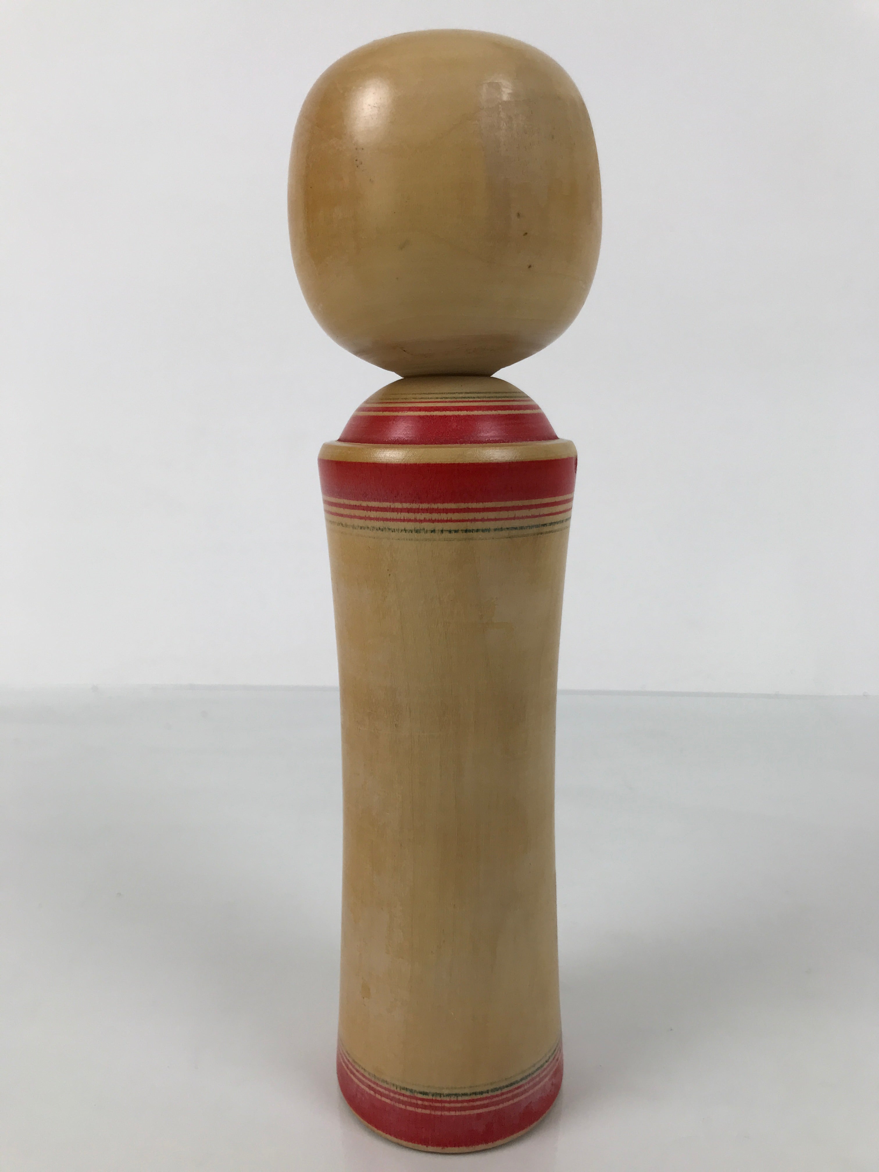 Japanese Wooden Naruko Kokeshi Doll Vtg Black Red Brown Traditional Craft KF765