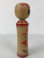 Japanese Wooden Naruko Kokeshi Doll Vtg Black Red Brown Traditional Craft KF765