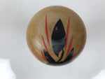 Japanese Wooden Naruko Kokeshi Doll Vtg Black Red Brown Traditional Craft KF765