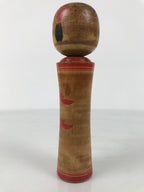 Japanese Wooden Naruko Kokeshi Doll Vtg Black Red Brown Traditional Craft KF767