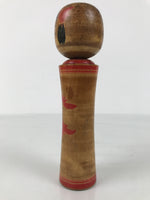 Japanese Wooden Naruko Kokeshi Doll Vtg Black Red Brown Traditional Craft KF767