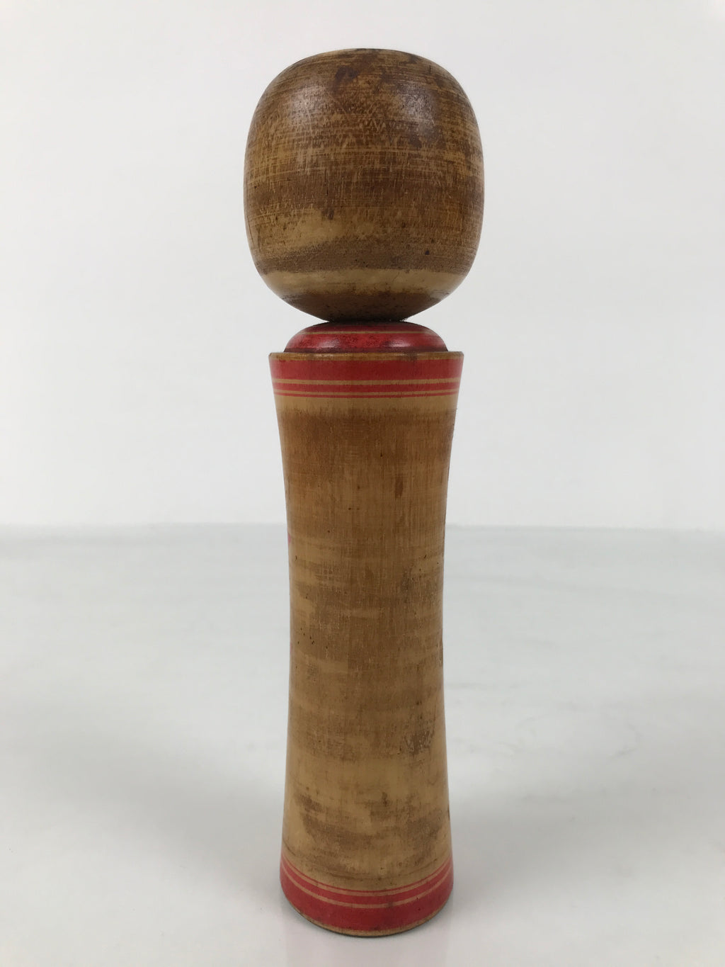 Japanese Wooden Naruko Kokeshi Doll Vtg Black Red Brown Traditional Craft KF767