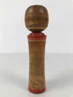 Japanese Wooden Naruko Kokeshi Doll Vtg Black Red Brown Traditional Craft KF767