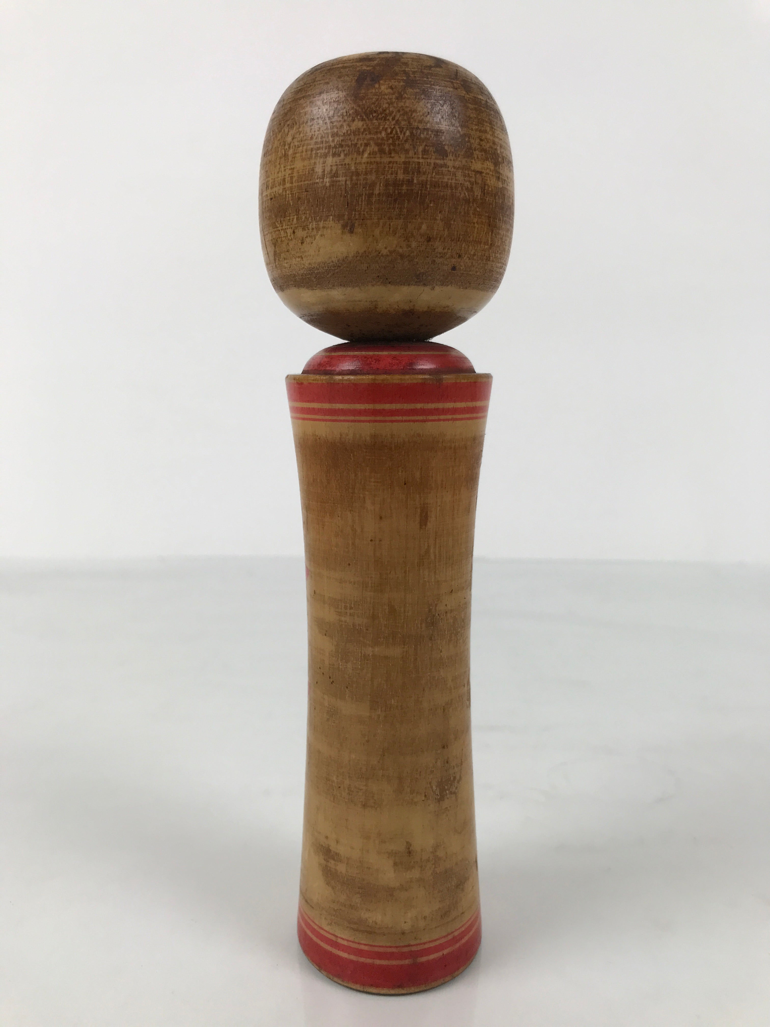 Japanese Wooden Naruko Kokeshi Doll Vtg Black Red Brown Traditional Craft KF767