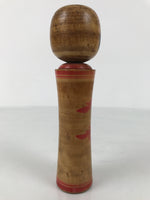 Japanese Wooden Naruko Kokeshi Doll Vtg Black Red Brown Traditional Craft KF767