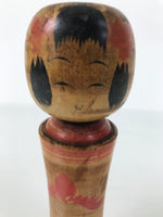 Japanese Wooden Naruko Kokeshi Doll Vtg Black Red Brown Traditional Craft KF767