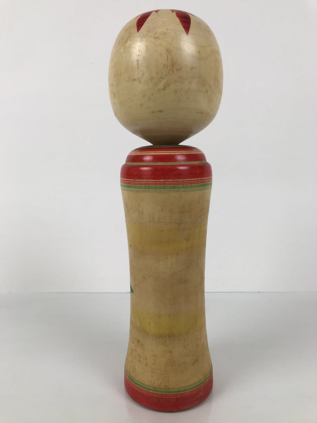 Japanese Wooden Naruko Kokeshi Doll Vtg Black Red Brown Traditional Craft KF771