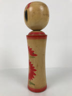 Japanese Wooden Naruko Kokeshi Doll Vtg Black Red Brown Traditional Craft KF776