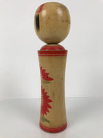 Japanese Wooden Naruko Kokeshi Doll Vtg Black Red Brown Traditional Craft KF776