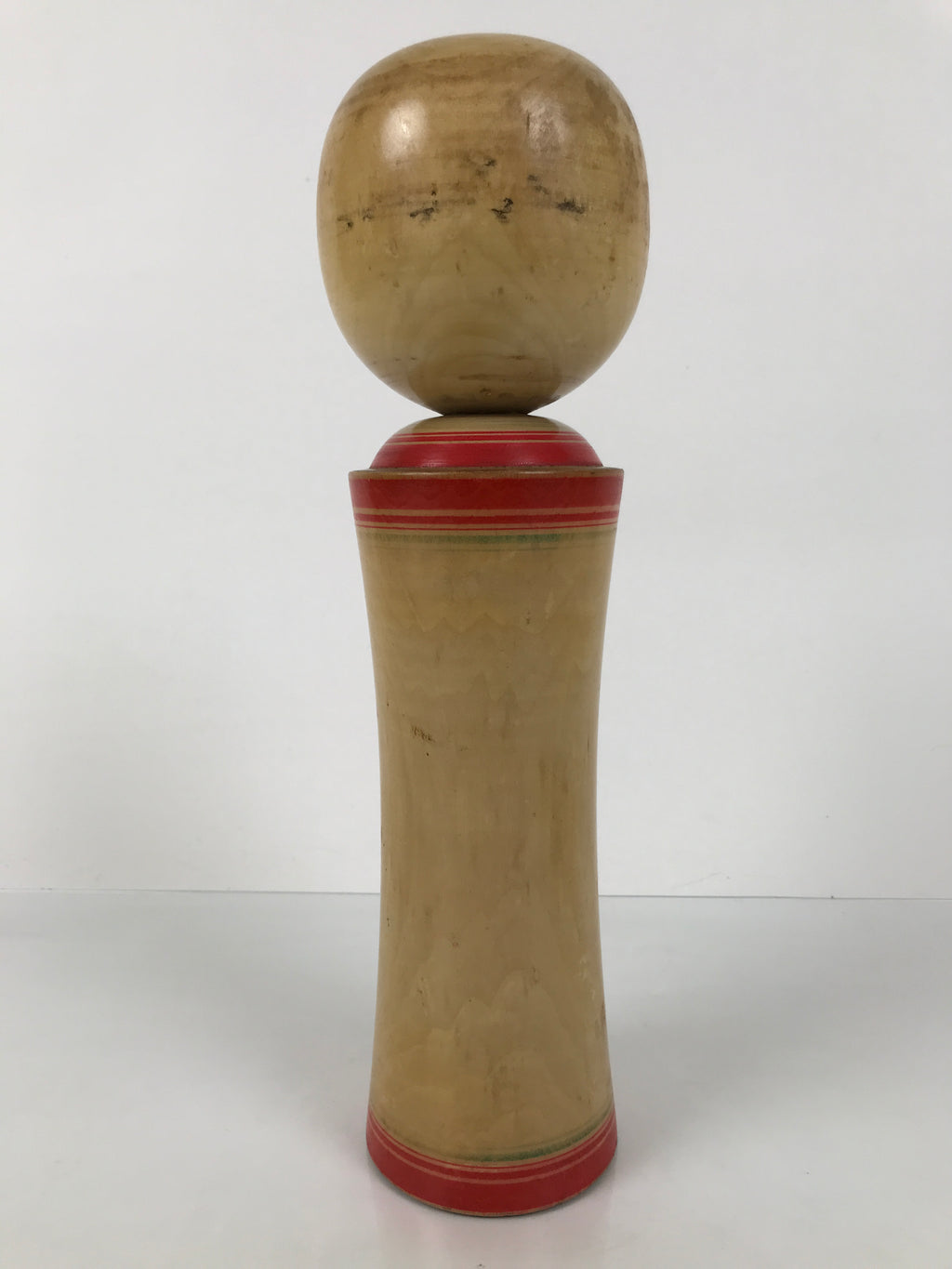 Japanese Wooden Naruko Kokeshi Doll Vtg Black Red Brown Traditional Craft KF776