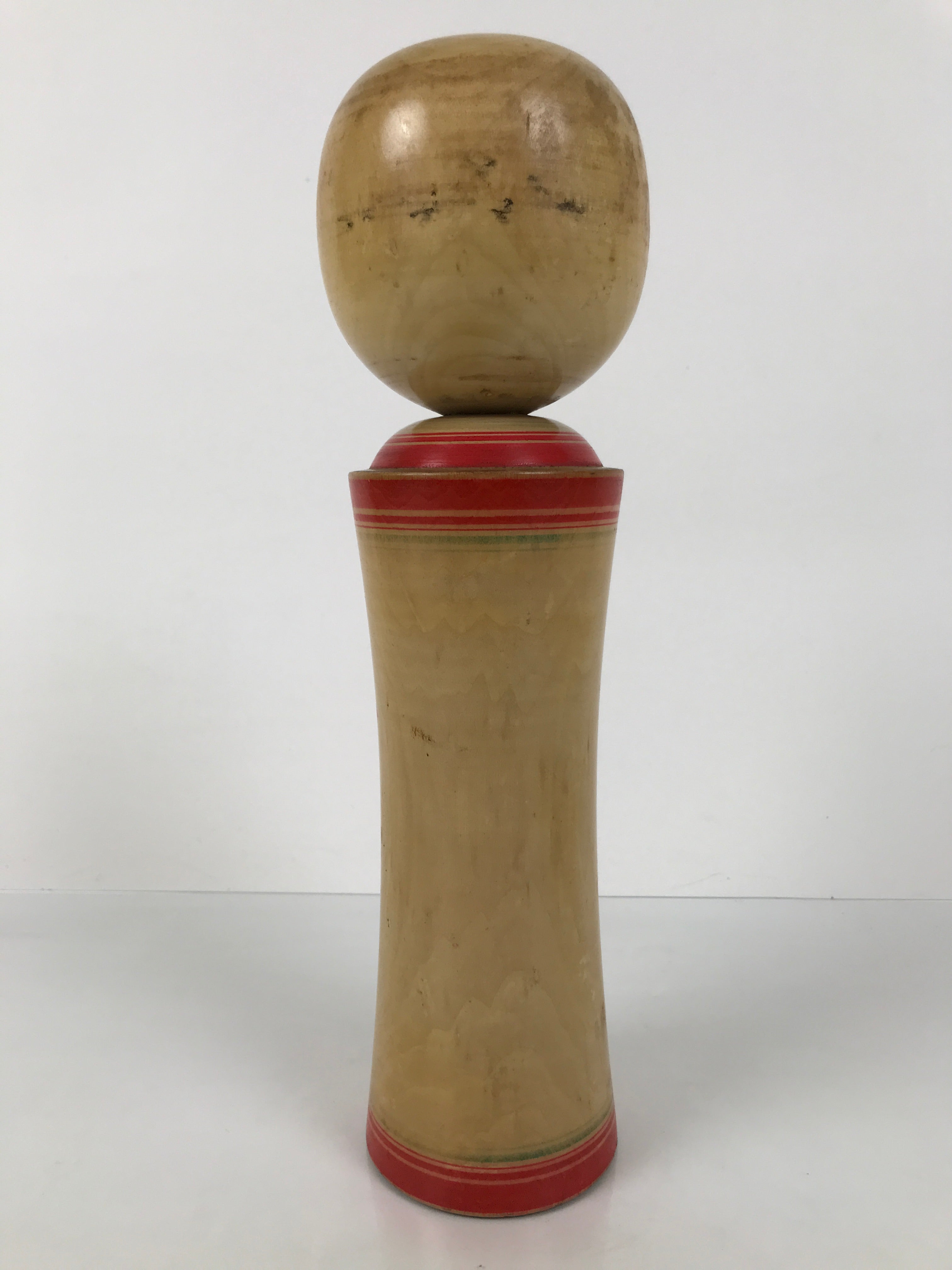 Japanese Wooden Naruko Kokeshi Doll Vtg Black Red Brown Traditional Craft KF776