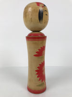Japanese Wooden Naruko Kokeshi Doll Vtg Black Red Brown Traditional Craft KF776