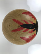 Japanese Wooden Naruko Kokeshi Doll Vtg Black Red Brown Traditional Craft KF776