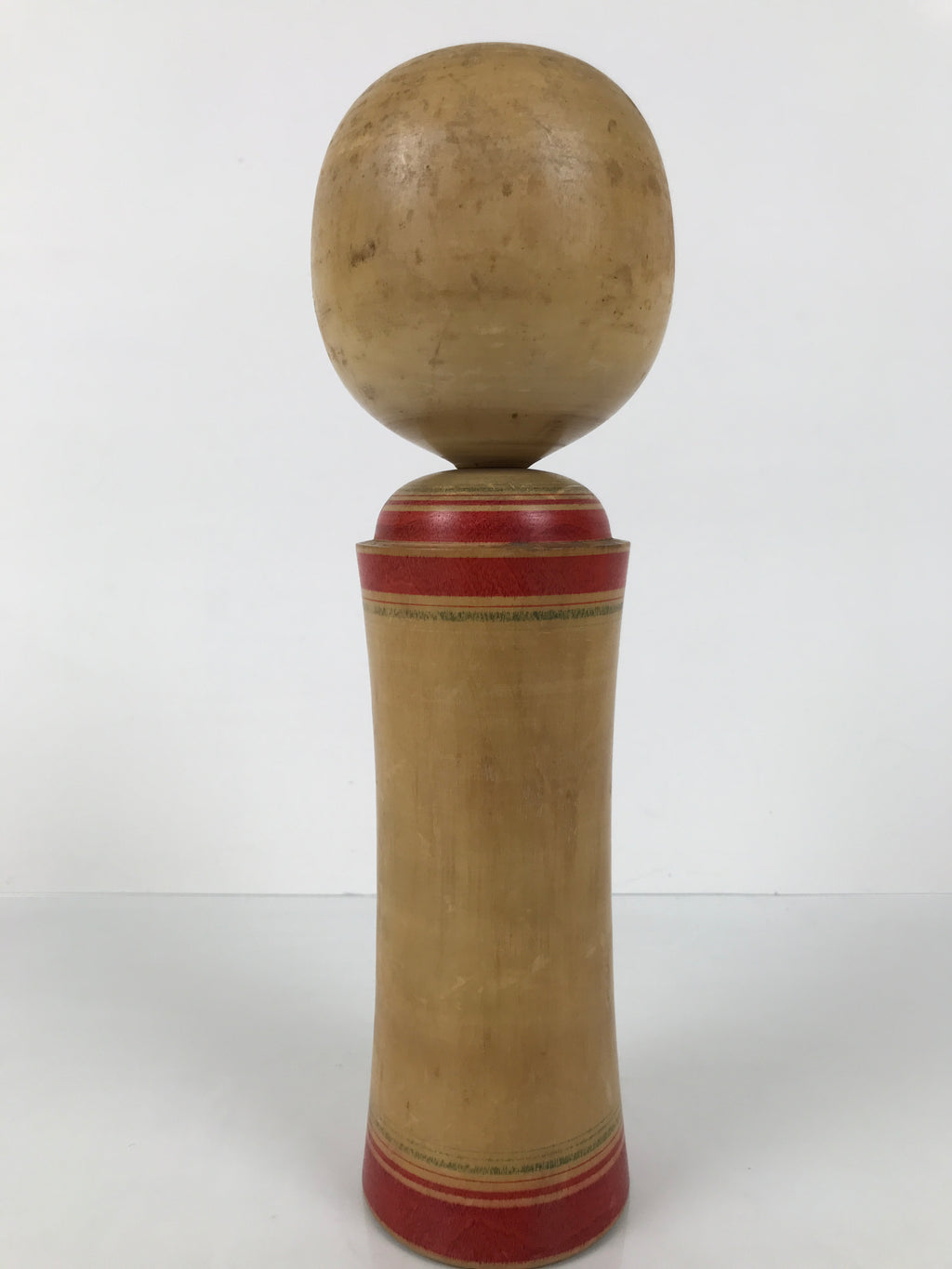 Japanese Wooden Naruko Kokeshi Doll Vtg Black Red Brown Traditional Craft KF777