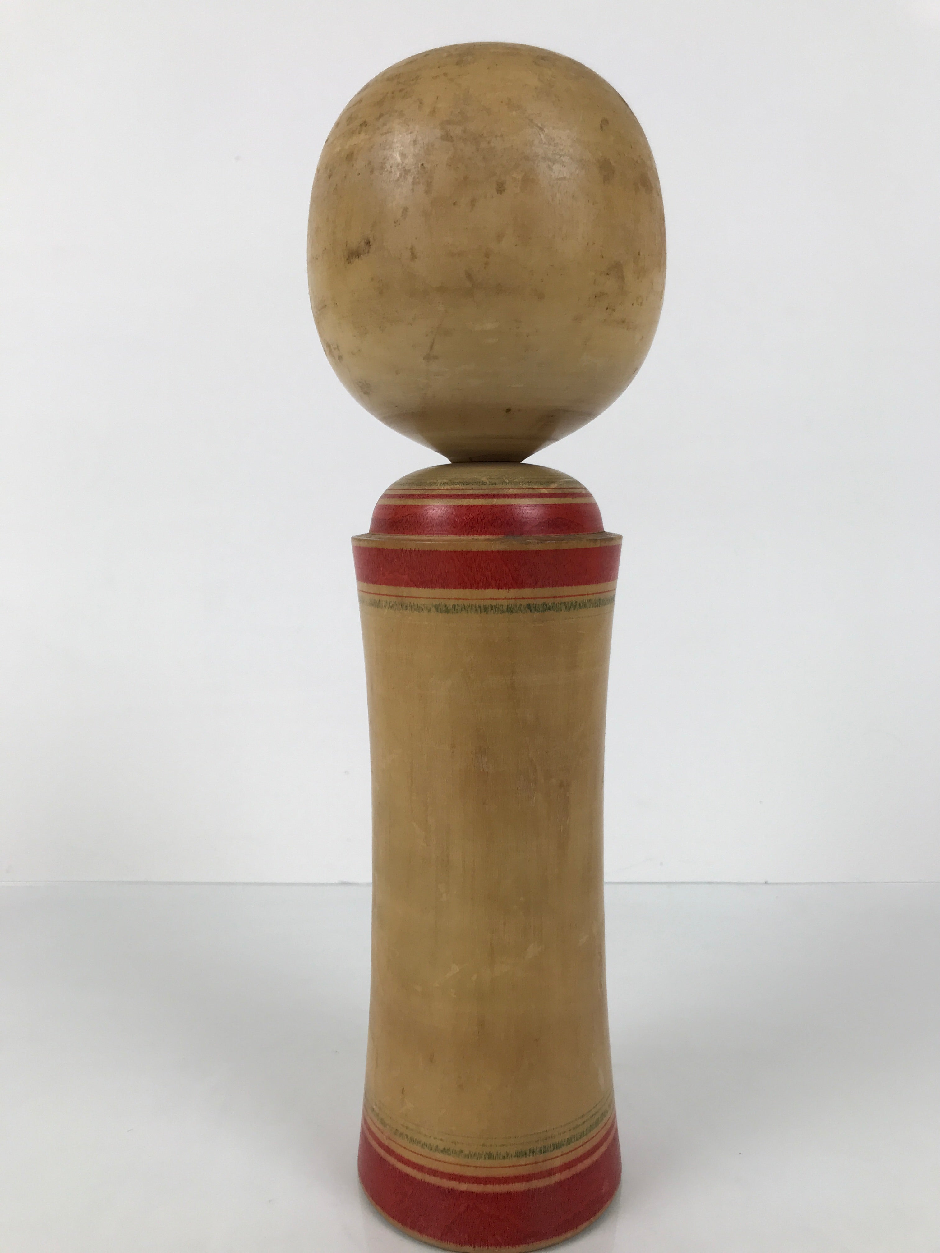 Japanese Wooden Naruko Kokeshi Doll Vtg Black Red Brown Traditional Craft KF777