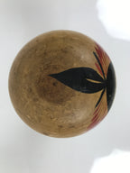 Japanese Wooden Naruko Kokeshi Doll Vtg Black Red Brown Traditional Craft KF777