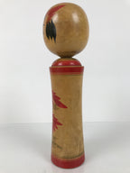Japanese Wooden Naruko Kokeshi Doll Vtg Black Red Brown Traditional Craft KF781