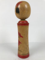 Japanese Wooden Naruko Kokeshi Doll Vtg Black Red Brown Traditional Craft KF781